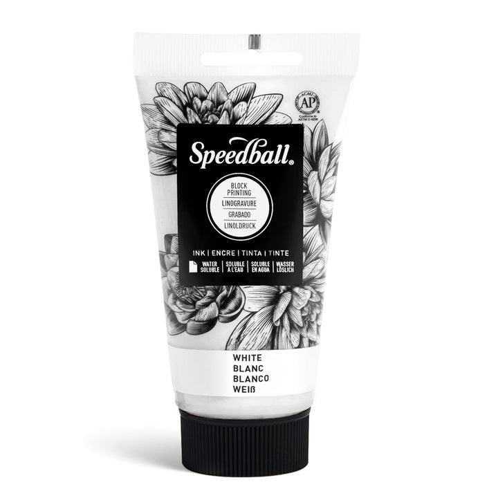 Speedball 003503 75 cc wasserlösliche Blocktinte, Holz, Weiss/opulenter Garten, 2.5-Ounce Tube, Weis