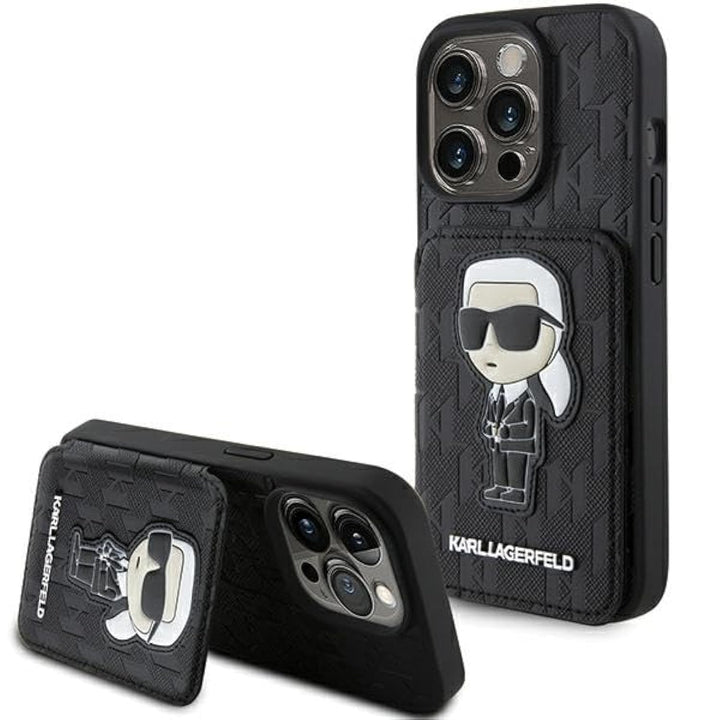 CG MOBILE Karl Lagerfeld Saffiano Hartschale mit Kartenfach für iPhone 15 Pro