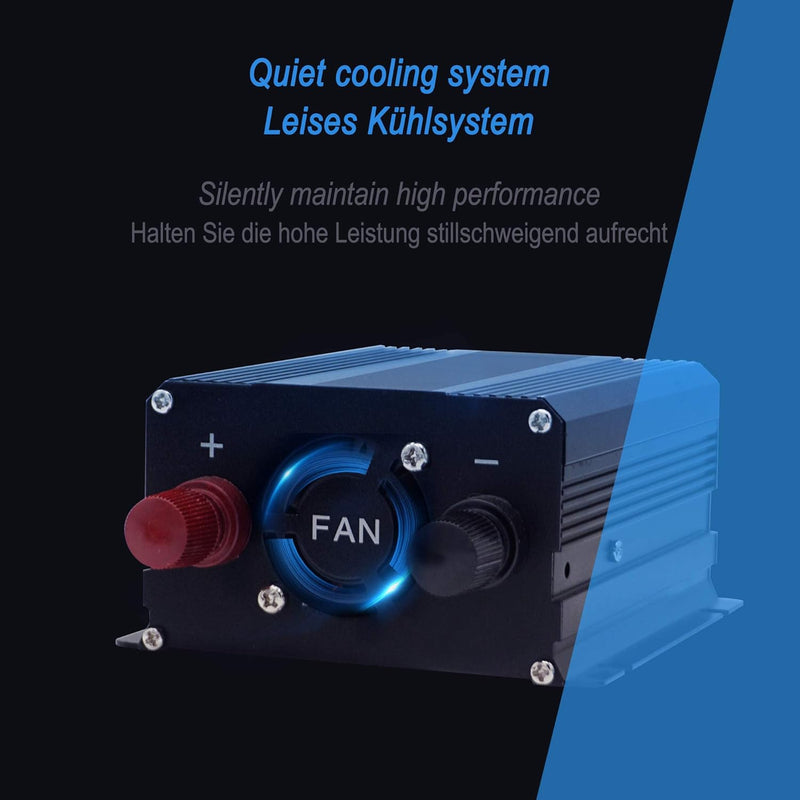 Yinleader Wechselrichter 400W 12V auf 230V 2 USB kfz Spannungswandler Inverter DC AC Umwandler Strom