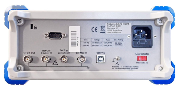 PeakTech 4125 - 1µHz - 25MHz Arbitrary Waveform Generator, 2-Kanal Arbiträrgenerator, 200 MHz Freque
