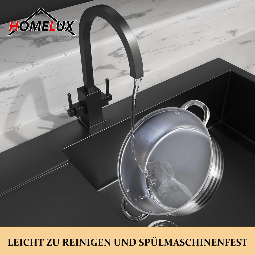 Topfset Homelux Edelstahl Kochtopf Set Induktion Töpfe Set 8-teilig, mit Glasdeckel, Spülmaschinen-g