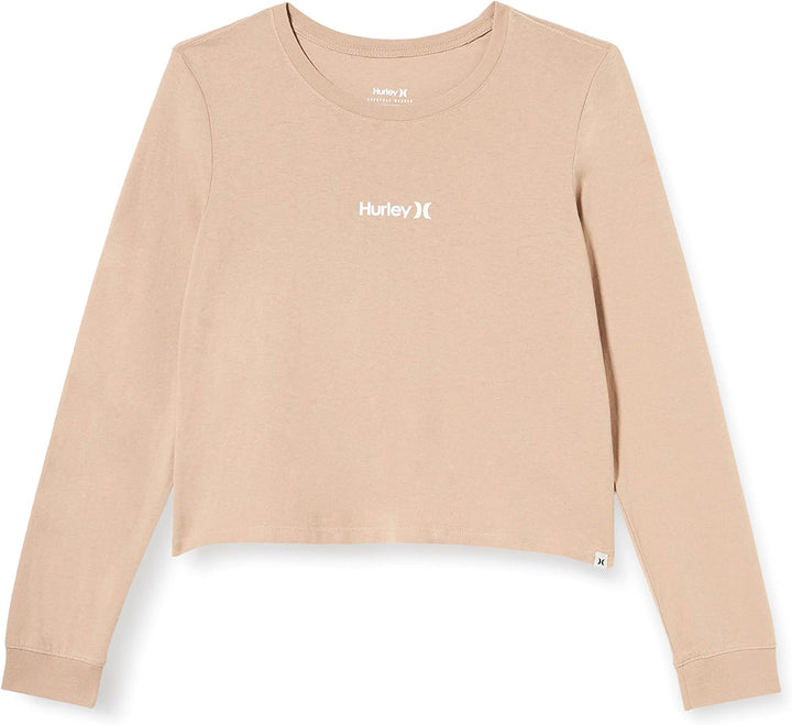 Hurley Damen OAO Smalls Long Sleeve Tee T-Shirt, Taupe (Simply Taupe), M