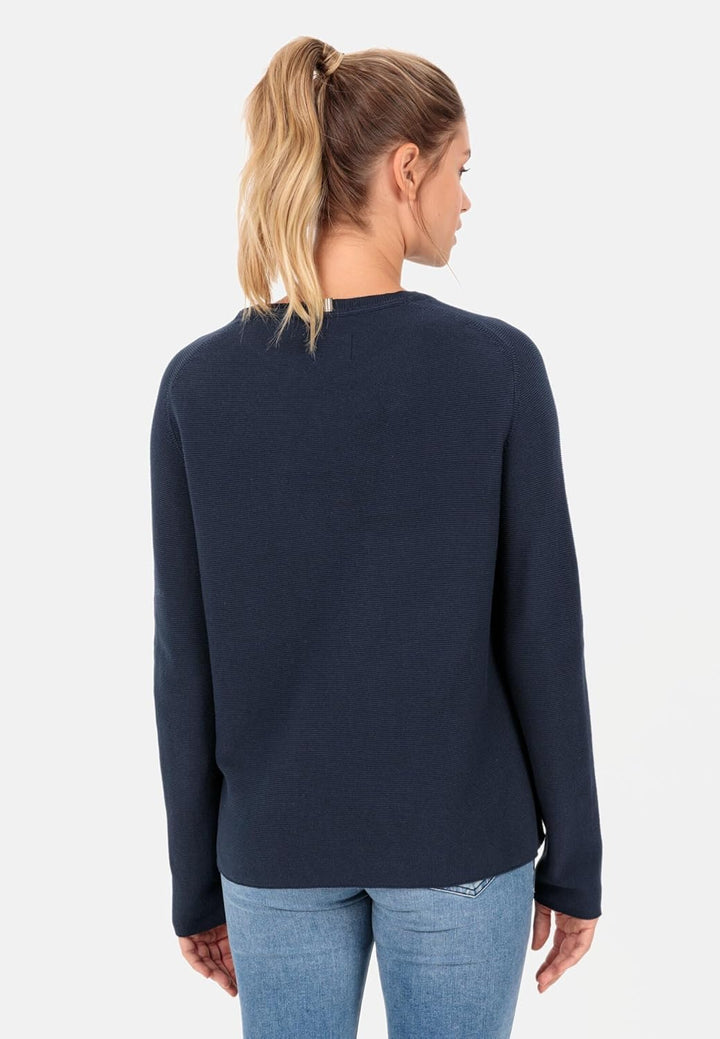 camel active Damen Strickpullover aus Reiner Baumwolle