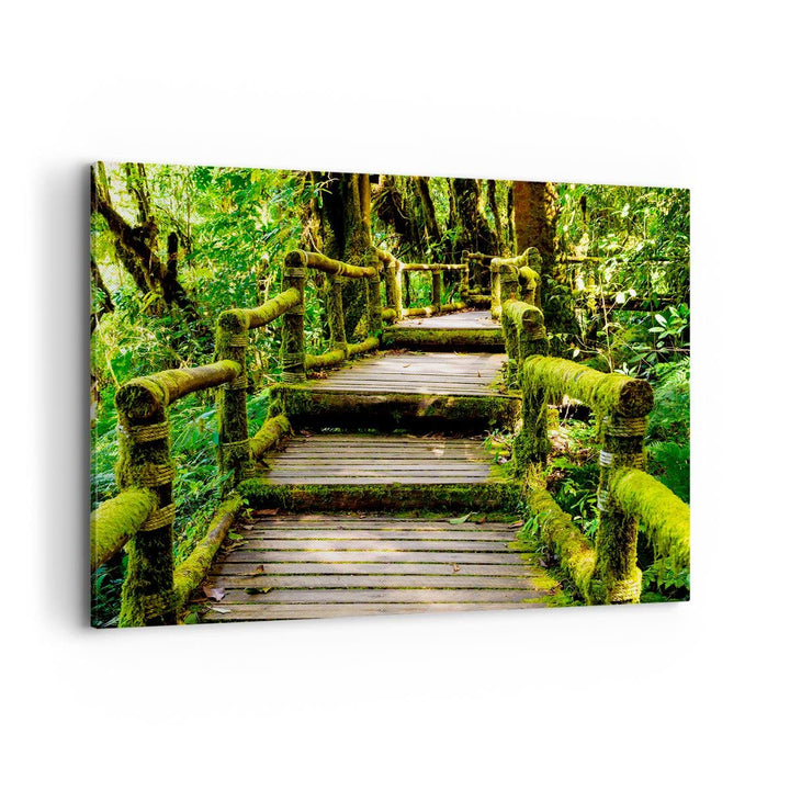 Bilder auf Leinwand 100x70cm Leinwandbild Asien natur park brücke Gross Wanddeko Bild Schlafzimmer K