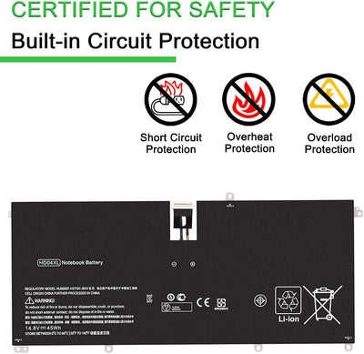 XITAIAN 14.8V 45Wh HD04XL 685866-1B1 685866-171 Ersatz Laptop Akku für HP Envy Spectre XT 13-2120tu