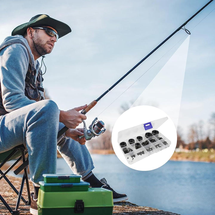 Générique 160 Stück Fishing Rod Guide Repair Kit, 11 Grössen Ceramic Rings, Pole Eyelet Replacement,