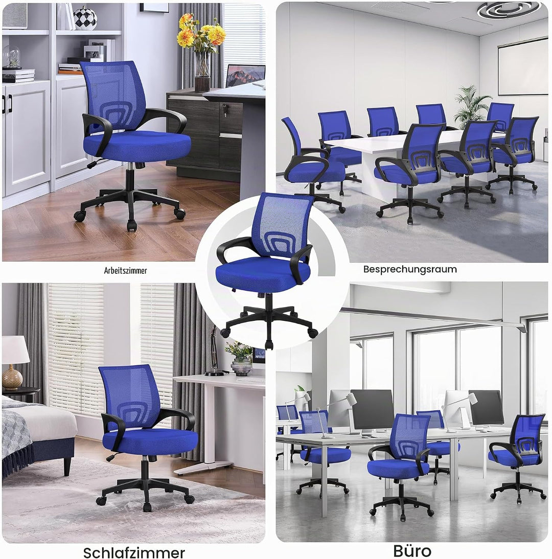 Yaheetech Bürostuhl Ergonomischer Schreibtischstuhl Drehstuhl höhenverstellbar Mesh Chefsessel mit N