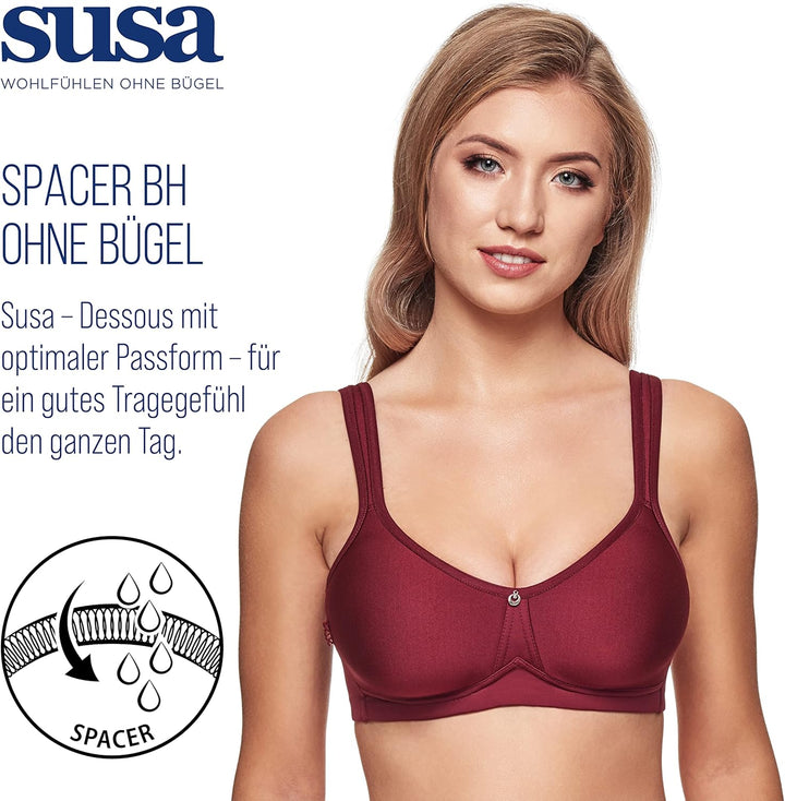 SUSA BH Damen ohne Bügel - Catania 7870 - 75A ivory - Spacer-BH mit Unterbrustband - Gemoldete Cups
