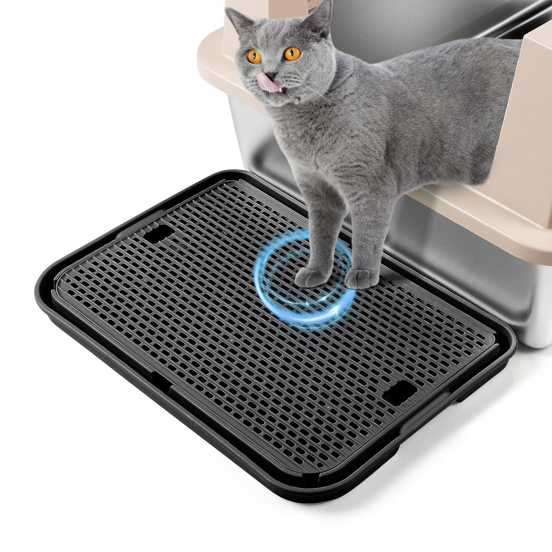 grosse Katzentoilette Rampe Matte, 42x30CM Katzentreppe, Katzenstreu Catcher für automatische selbst
