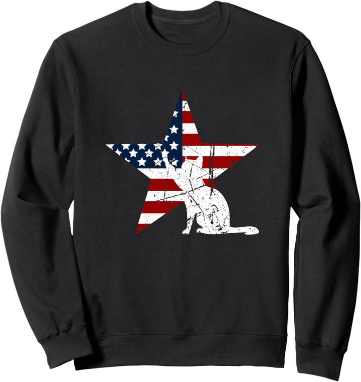 Katzen-Sonnenbrille USA Flagge American Proud Patriotic Star Sweatshirt