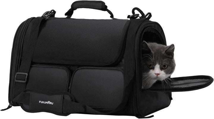 FUKUMARU Transportbox Katze, Faltbare Katzentransportbox, Transportbox Hund mit Reisetasche, Transpo