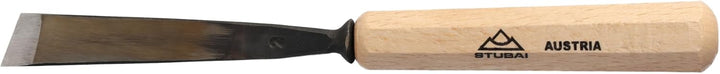 STUBAI Stemmeisen Stechbeitel Serie 52 - Form 2 | Gerades Balleisen, schräg - 16 mm, mit Holzgriff,
