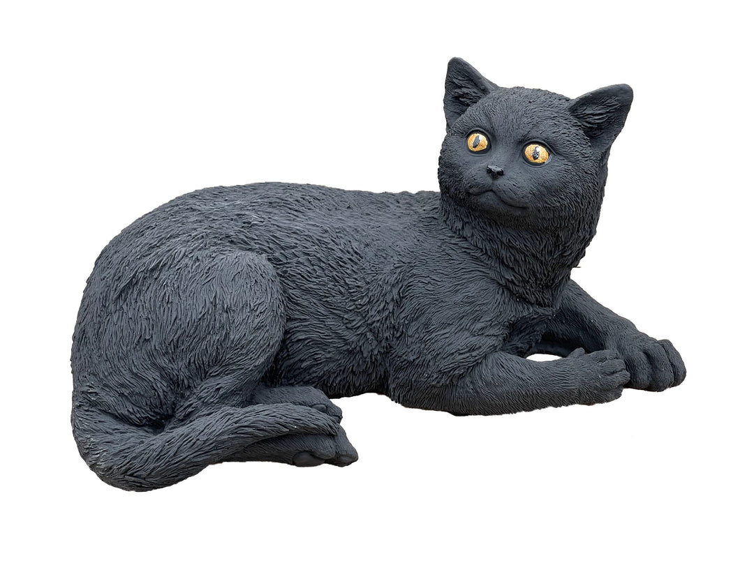Stone and Style Steinfigur schwarzer Kater Salem Katze frostfest Steinguss