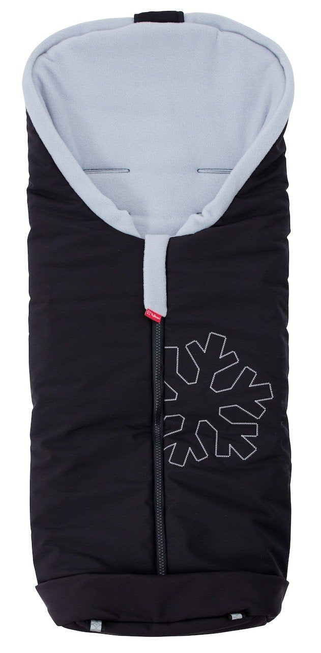 ByBoom - Softshell Winterfusssack Thermo Aktiv für Kinderwagen und Buggy, Farbe:Schwarz/Grau, Schwar