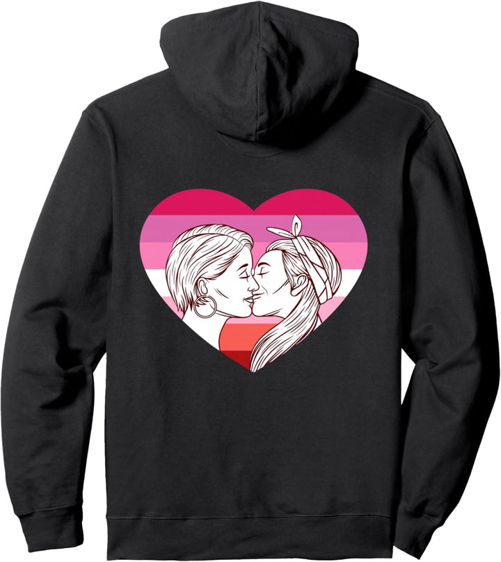 Lesbisches Liebespaar LGBT Pride Fahne Liebe Herz Outfits Pullover Hoodie