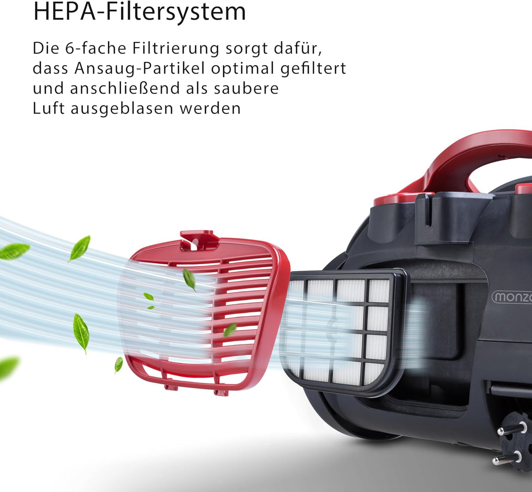 Deuba® Staubsauger Beutellos Tierhaare 900 Watt Zyklon 1,5L Staubbehälter Haushalt Bodenstaubsauger