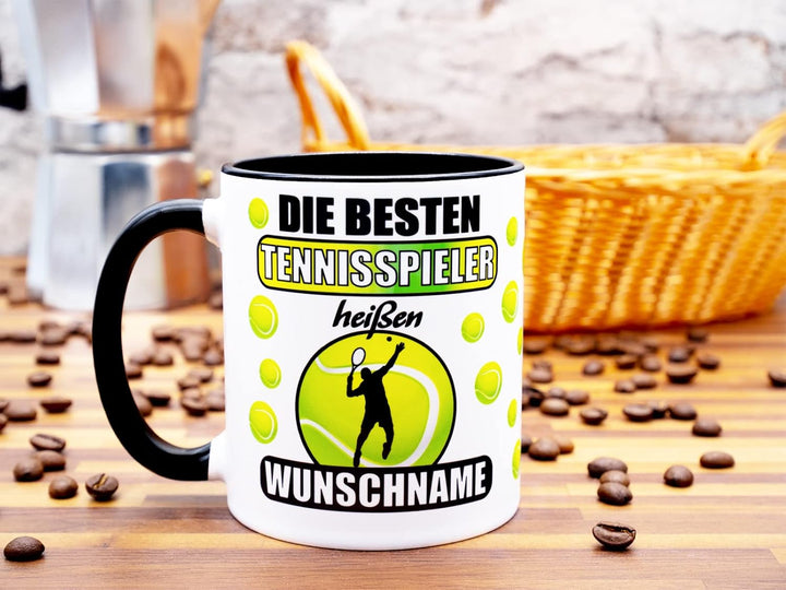 Die besten Tennisspieler heissen Name Tasse Becher personalisiert Tennis Zubehör Fanartikel Geschenk