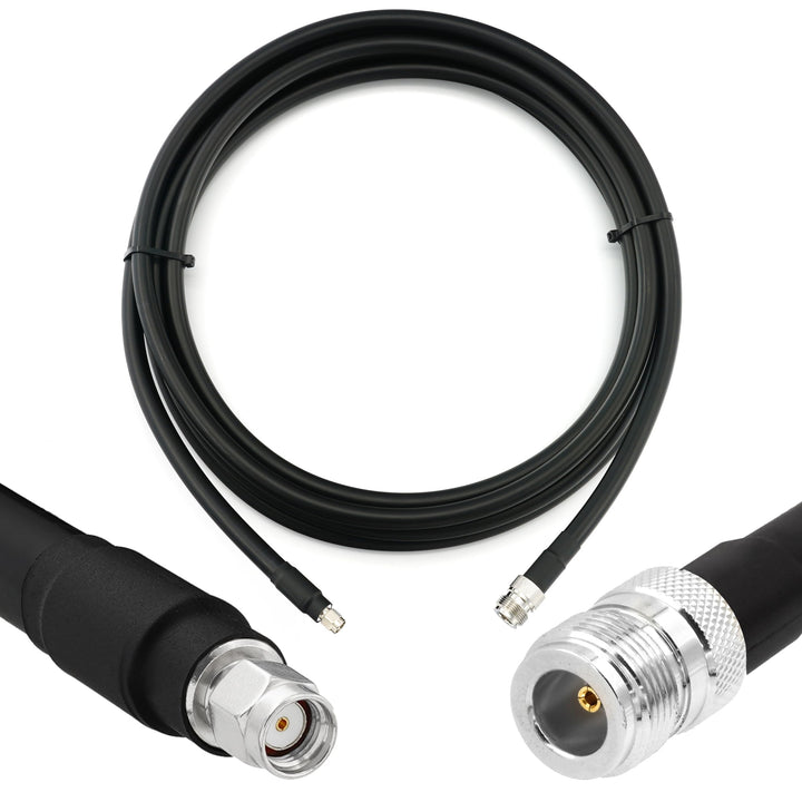 RANGEFUL 10m RP-SMA Stecker auf N Buchse Koaxialkabel – 10 Meter 8D-FB Ultra-Verlustarmes Ø11.1mm (5