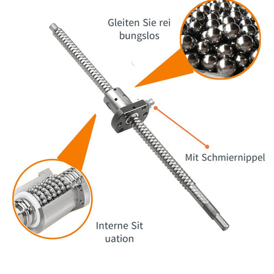 ONLISUM SFU1605 Kugelumlaufspindel 1000mm Gewindespindel Edelstahl Kugelumlaufspindel mit BK12/BF12