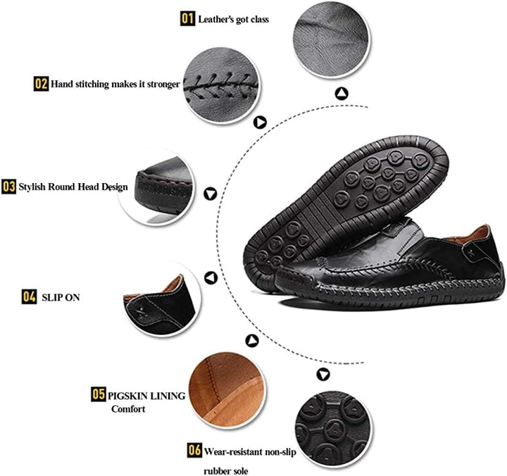 Asifn Herren Casual Leder Loafers Fahren Walking Schuhe Bequeme Slip-on Sneaker Formelle Oxford Penn