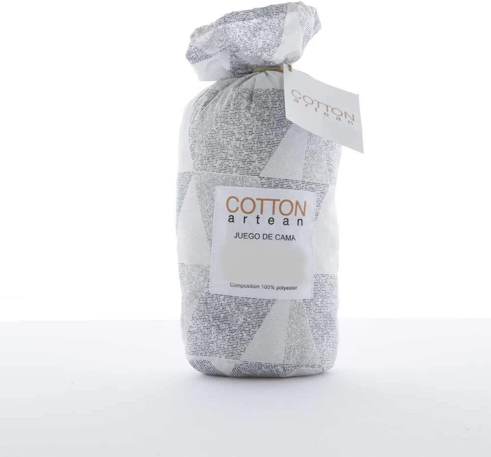 COTTON ARTean CUDILLERO Bettwäsche-Set, 180 x 190/200 cm, hypoallergen Cama 180 X 190/200 Hellgrau,