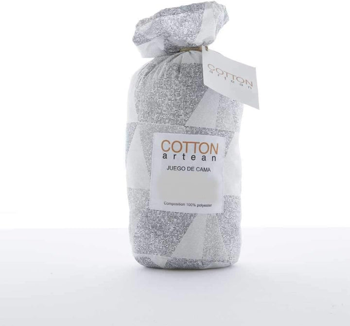 COTTON ARTean CUDILLERO Bettwäsche-Set, 180 x 190/200 cm, hypoallergen Cama 180 X 190/200 Hellgrau,
