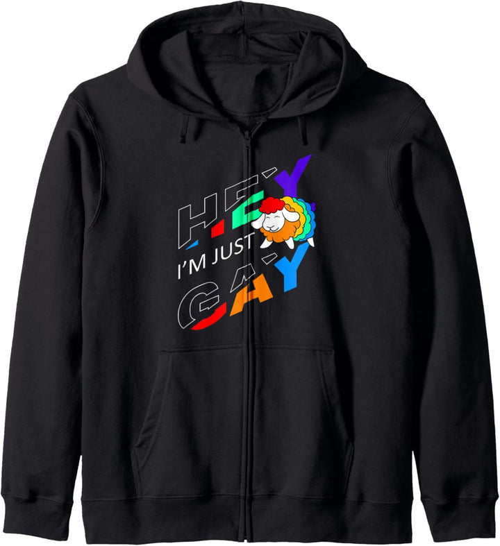 Ich bin nur schwule regenbogenfarbene Schafe Kapuzenjacke