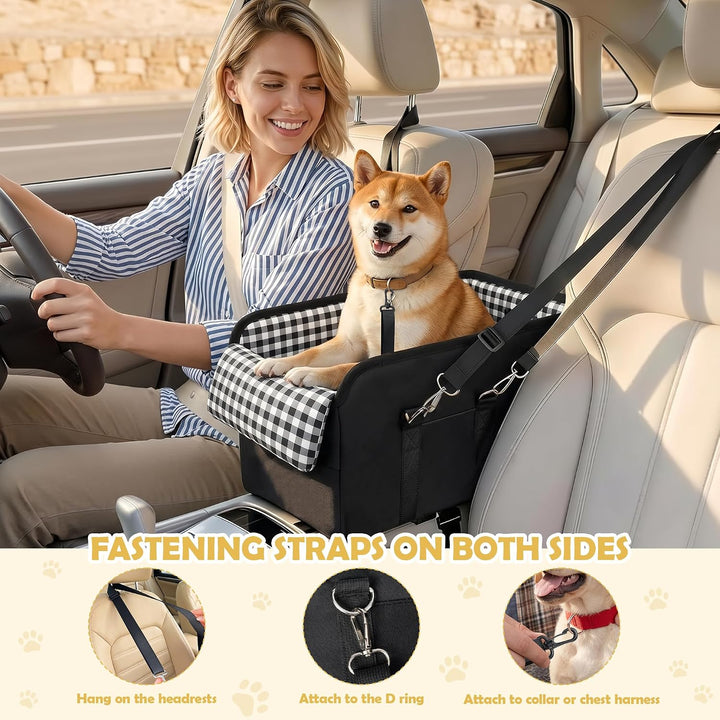Hundesitz Auto für kleine Hunde – Wasserdichter Mittelkonsole Haustier Autositz Reise Booster Trageb