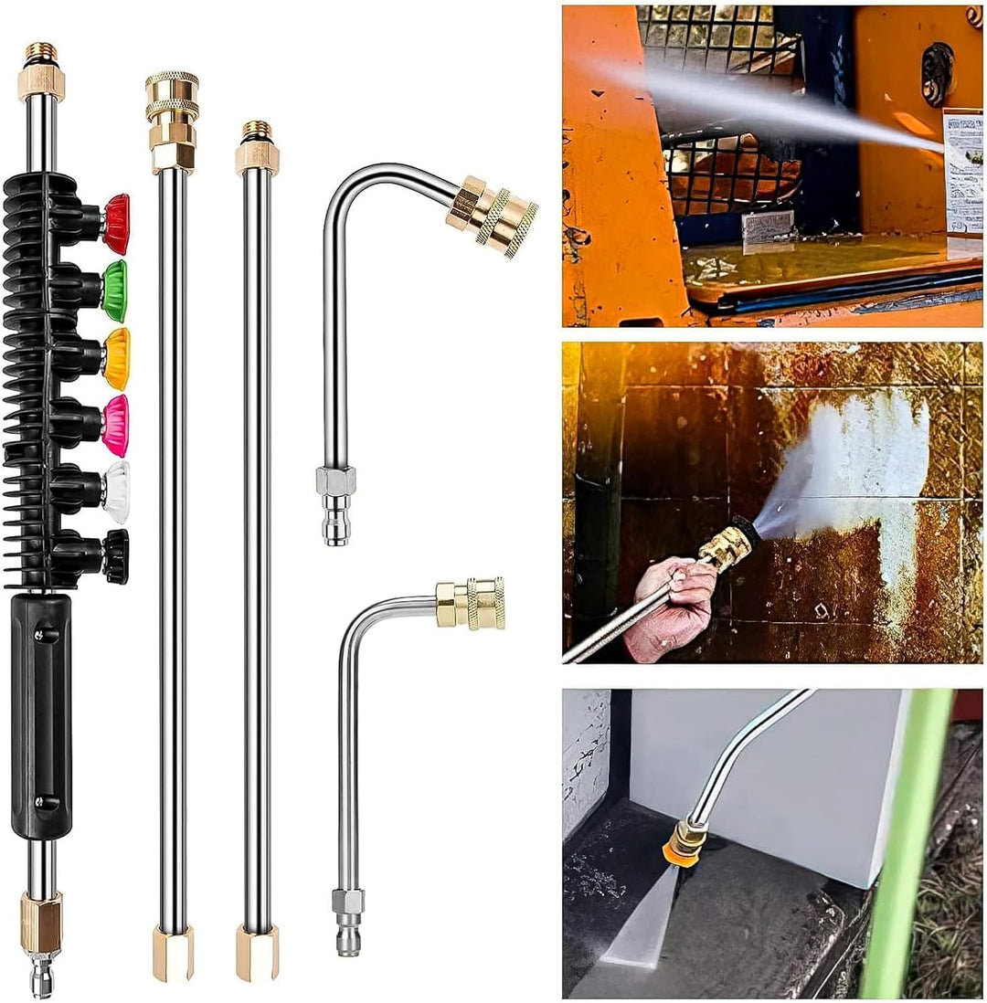 Hochdruckreiniger Verlängerungsstab, Power Washer Lanze mit Sprühdüsen, 1/4" Schnellkupplung, 30° &