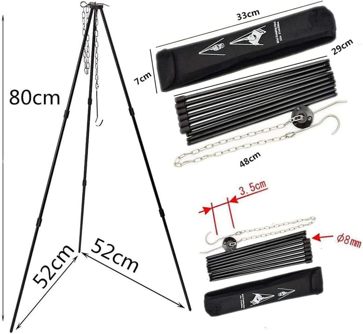 SSyang BBQ Dreibeingestell, Outdoor Kochen Stativ Set, Camping Picknick Stati, Für Trocknen von Klei
