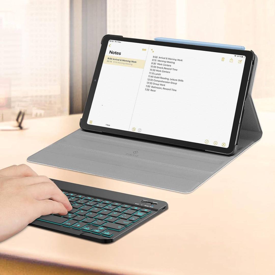 Fintie Beleuchtete Tastatur Hülle für Samsung Galaxy Tab S6 Lite 10,4 Zoll 2022/2020 SM-P610/P613/P6