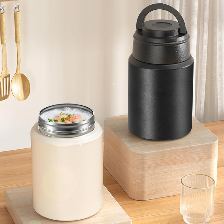 Thermobehälter für Essen 550ml, Edelstahl Warmhaltebehälter Essen mit Löffel, müslibecher to go, The