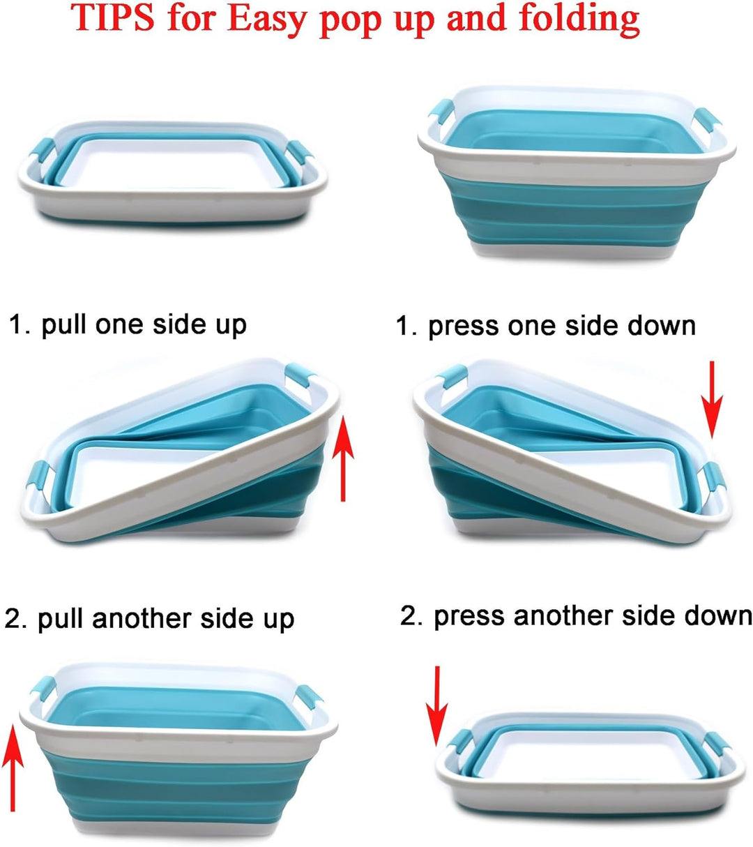 SAMMART 41L (10,8 gallon) Collapsible Plastic Laundry Basket - Foldable Pop Up Storage Container/Org