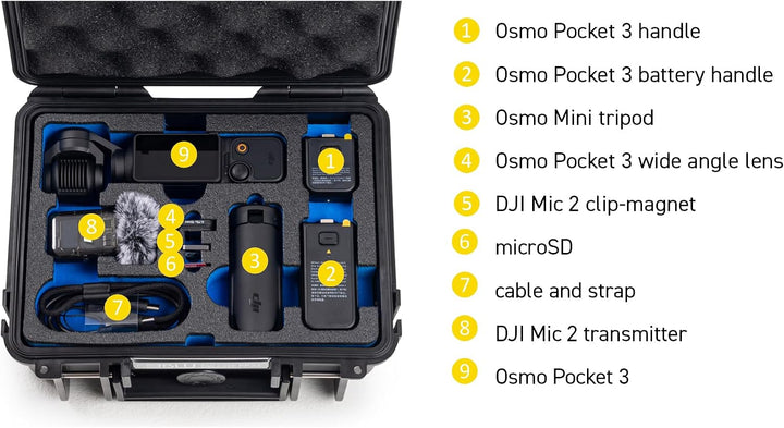 B&amp;W International B&amp;W Transportkoffer Outdoor für DJI Osmo Pocket 3 Kreativ Combo - Type 500 Gelb -