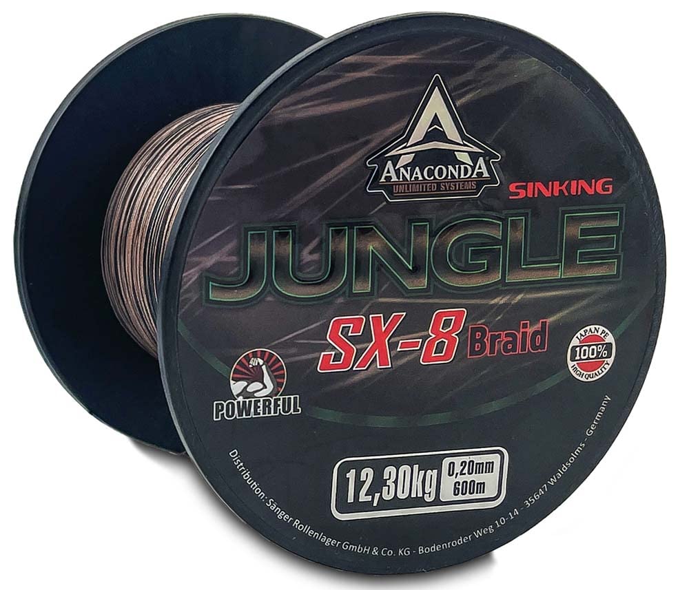 Saenger Unisex – Erwachsene Anaconda AC Jungle SX-8 Braid Sinking 600m 0,22mm/13,75kg