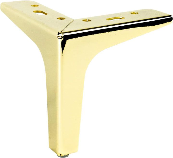 P17- Siena | Set 4 Füsse + 16 Schrauben | Glänzendes Gold | Höhe 13 cm | Beine für Sofas, Möbel, Sch