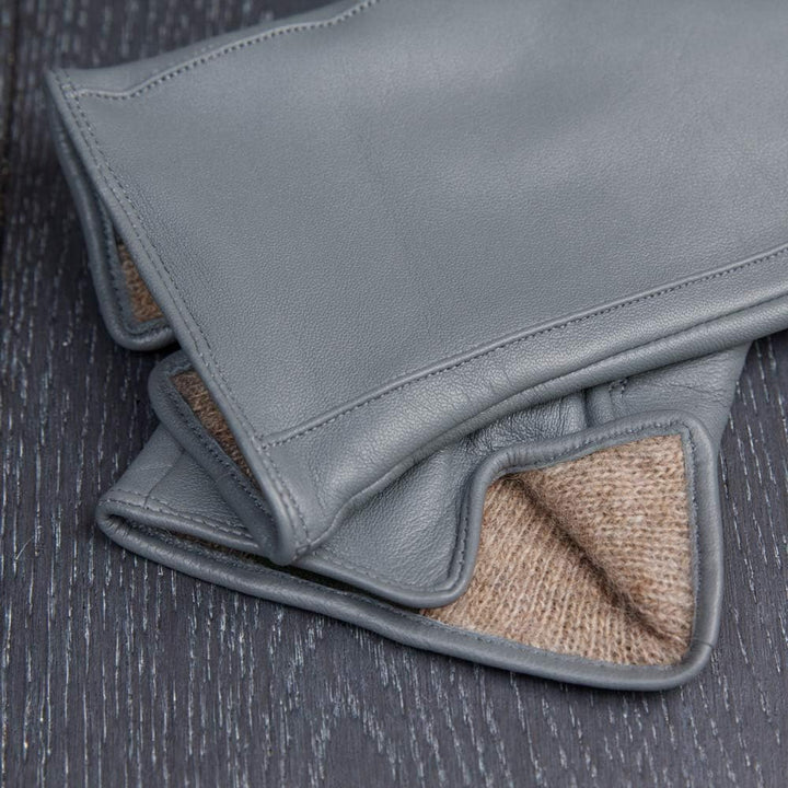 Downholme – Klassische Lederhandschuhe mit Innenfutter aus Kaschmir – für Damen XS Grau, XS Grau