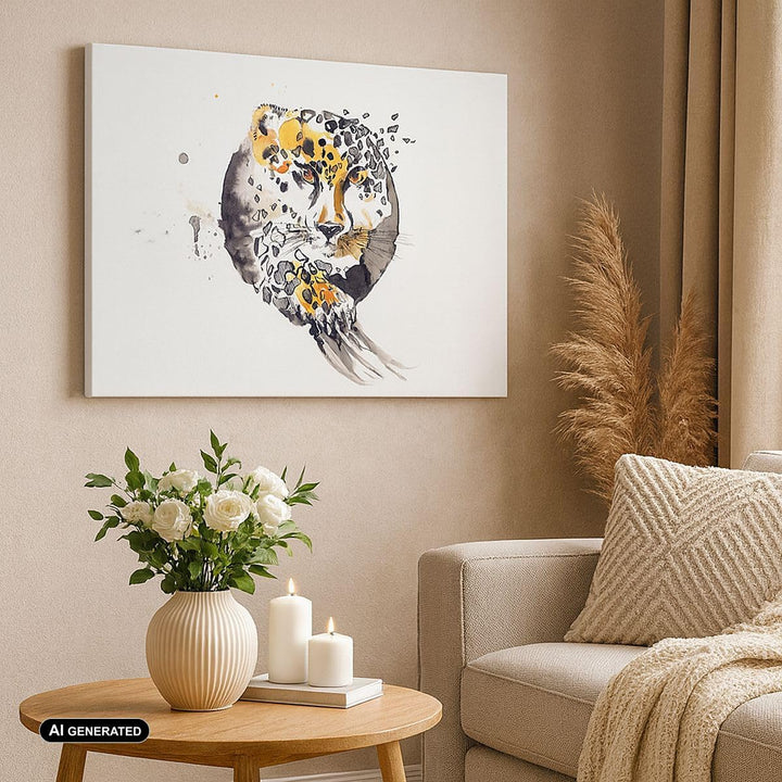 Bilder auf Leinwand 100x70cm Leinwandbild Katze Orb Tierwelt Geparden Gross Wanddeko Bild Schlafzimm