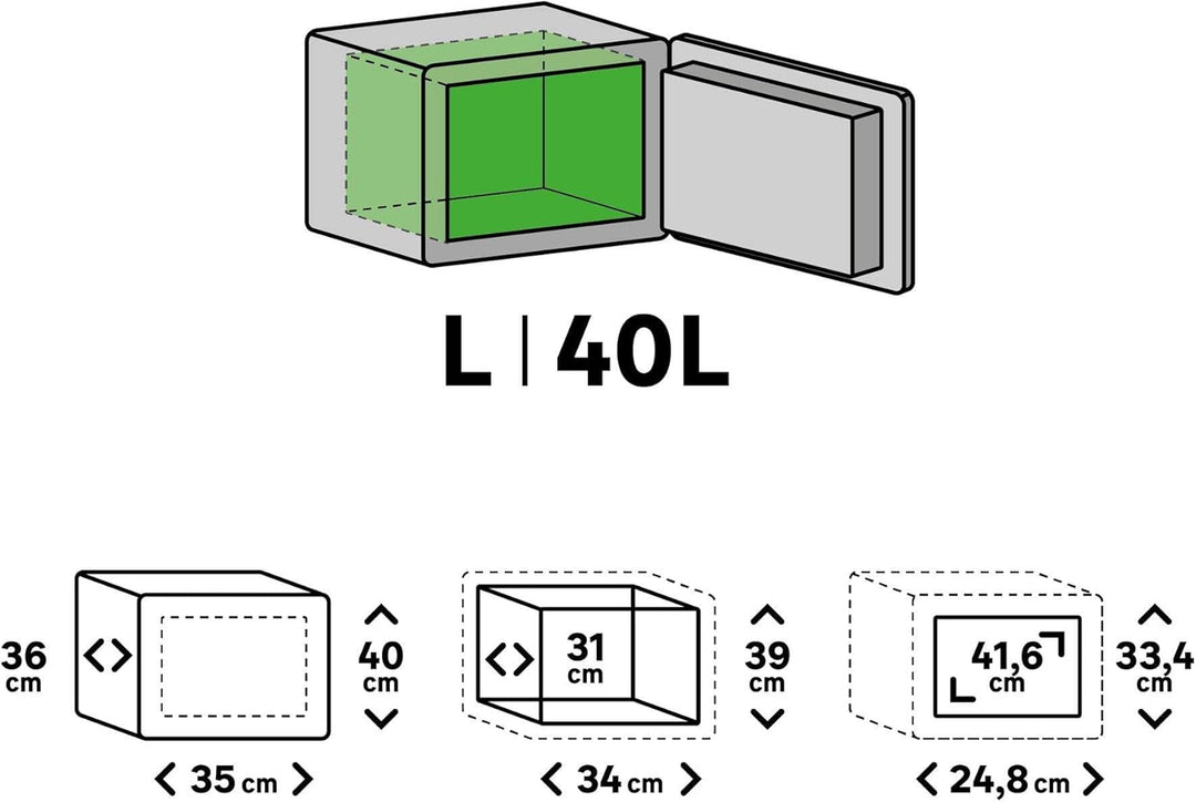 STANDERS - Elektronischer Safe - 40L - 40 x 35 x 36 cm - Wandtresor - Code-Safe - 2 Sicherheitsschlü