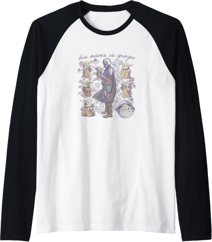 Star Wars: The Mandalorian & Grogu Sketch Say His Name Raglan