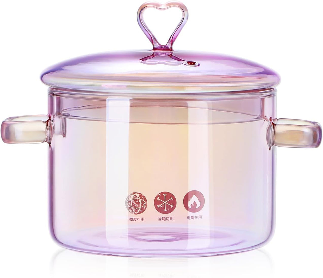 Happyyami Klarer Glastopf Glaspan Hitzebeständige Glas Kochtopf Suppentopf Für Küche Restaurant Koch