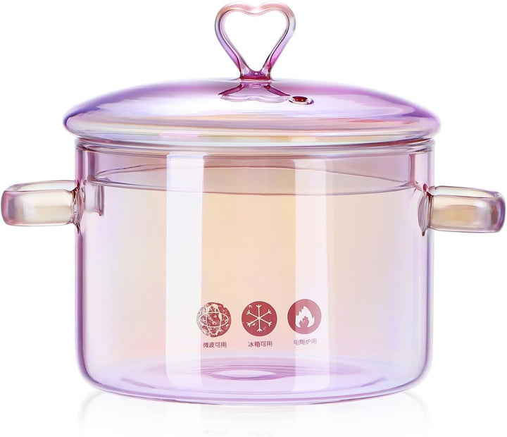 Happyyami Klarer Glastopf Glaspan Hitzebeständige Glas Kochtopf Suppentopf Für Küche Restaurant Koch