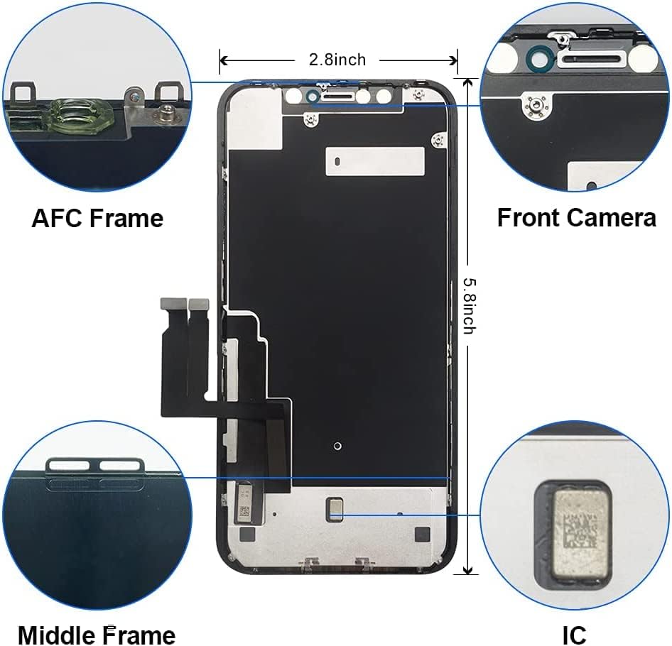 EFAITH für iPhone XR Display LCD Ersatz Bildschirm Volle HD 3D Touch Digitizer Montage Glas Touchscr