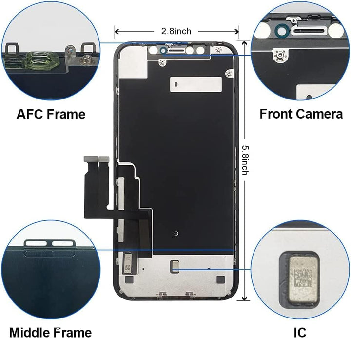 EFAITH für iPhone XR Display LCD Ersatz Bildschirm Volle HD 3D Touch Digitizer Montage Glas Touchscr