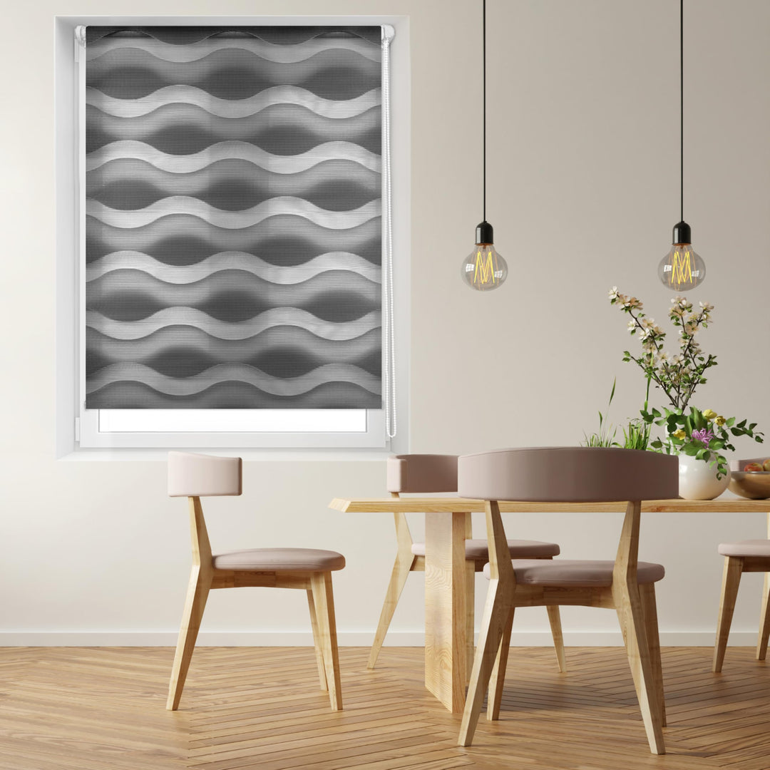 Blindecor - Luna doppelrollo klemmfix ohne bohren, Polyester, Anthrazit - 82 x 150 cm Anthrazit B82