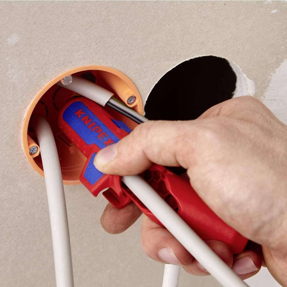 Knipex ErgoStrip® Universal-Abmantelungswerkzeug für Rechtshänder 135 mm 16 95 01 SB Rechts-Händer,