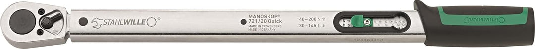 STAHLWILLE 721/20 QUICK l auslösender Drehmomentschlüssel l 40-200 N·m l 1/2“ Knarre l kein Rücksetz