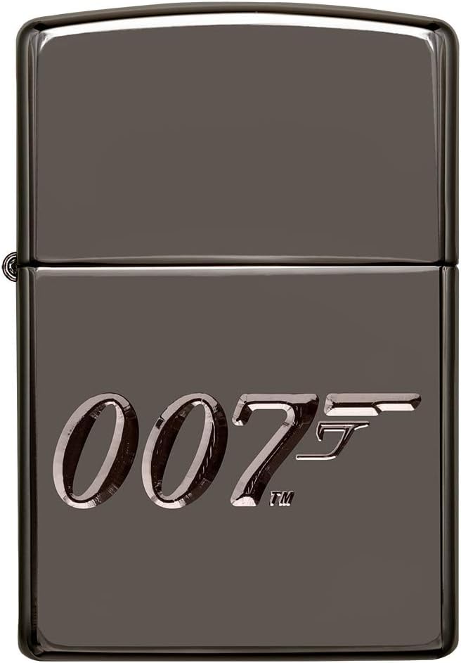 Zippo, James Bond-Feuerzeug, offizielles Lizenzprodukt, windsicher, langlebig, Schwarz
