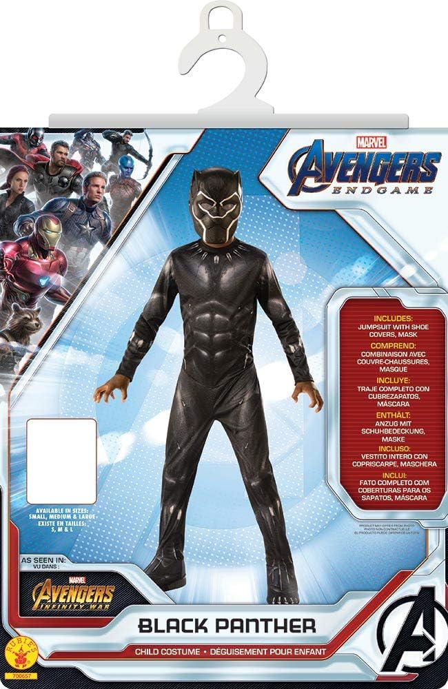 Rubie's I-700657S Klassisches, offizielles Kinderkostüm, Black Panther, Avengers 4: Endgame, Grösse