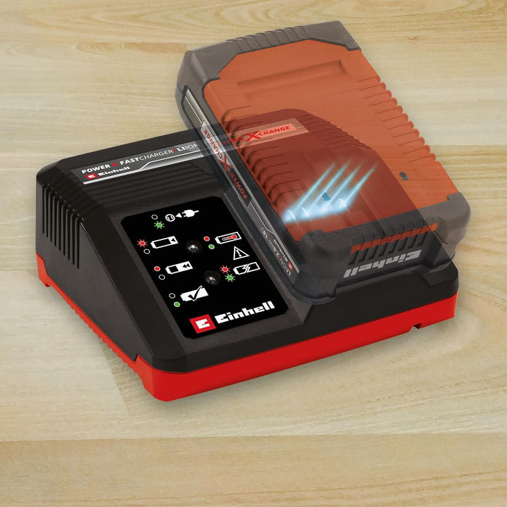 Original Einhell Power X-Fastcharger 4A (Li-Ion, für alle Power X-Change Akkus verwendbar, 4-Ampere